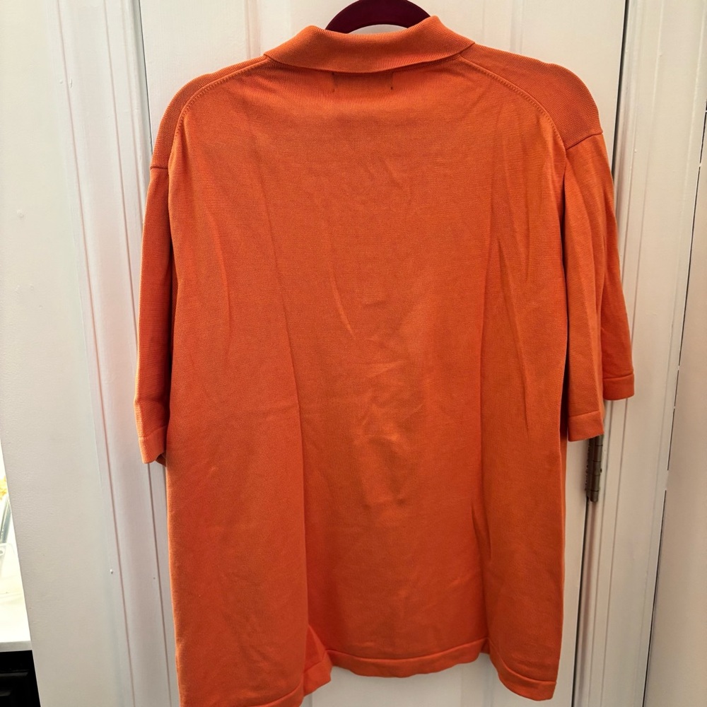 Brooks Brothers Orange 100% Prima Cotton Knit Polo Shirt XL Never Worn Golf - Picture 6 of 8